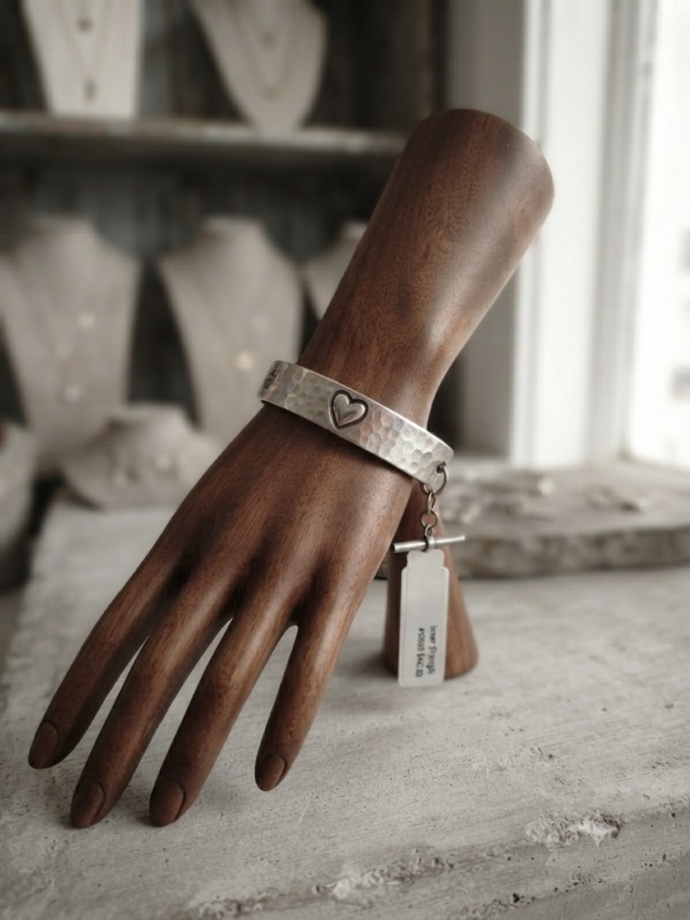 Premier Designs Hammered Silver Heart Cuff Bracelet